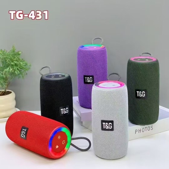 新款tg431蓝牙音箱炫彩灯圈手提低音炮户外便携tws双喇叭礼品音响