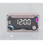 跨境新品V3透明机甲RGB灯光便携式桌面闹钟音响小钢炮蓝牙音箱