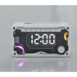 跨境新品V3透明机甲RGB灯光便携式桌面闹钟音响小钢炮蓝牙音箱
