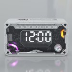 跨境新品V3透明机甲RGB灯光便携式桌面闹钟音响小钢炮蓝牙音箱
