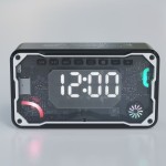 跨境新品V3透明机甲RGB灯光便携式桌面闹钟音响小钢炮蓝牙音箱