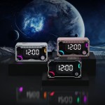 跨境新品V3透明机甲RGB灯光便携式桌面闹钟音响小钢炮蓝牙音箱
