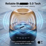 外贸桌面低音炮琉璃6代无线蓝牙音响GLASS5黑金低音炮透明插卡USB