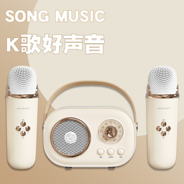 新款K歌蓝牙音箱带话筒麦克风卡拉OK便携迷你伴手礼物儿童小音响
