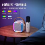 跨境爆款K12蓝牙音箱话筒一体户外直播家用K歌带麦克风蓝牙音响