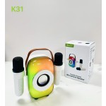 便携式RGB炫彩K歌麦克风音箱 一体家用便携手提无线话筒音箱 跨境