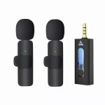 k35无线领夹麦克风3.5接口一拖二户外直播录音2.4G智能降噪话筒