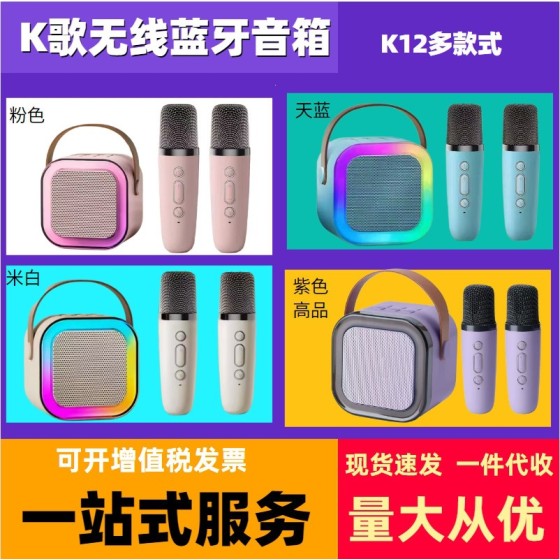 卡拉音响蓝牙麦克风家庭KTV套装无线蓝牙儿童户外露营音箱一体唱