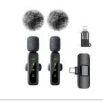 新款一拖二无线领夹麦克风视频直播高清收音录音智能降噪迷你话筒