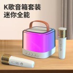 新款跨境蓝牙音箱便携式户外蓝牙音响无线K歌带话筒麦克风家庭ktv