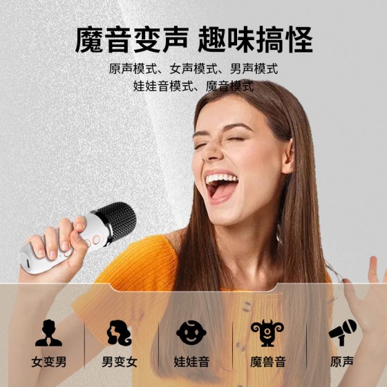 严选K歌音响Y8便携无线蓝牙带话筒歌词显示儿童麦克风长续航便携