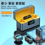 跨境私模新款一拖二无线领夹式麦克风直播收音降噪无线麦克风话筒（含认证）
