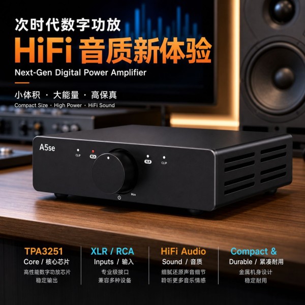 3eAudio A5se数字功放 TPA3251  家用音响放大器家用数字功放机