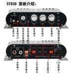 小型蓝牙功放机大功率 低音炮功放2.1声道功放超重低音热销亚马逊