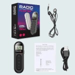 跨境新品迷你收音机fm可充电带背夹袖珍便携运动跑步会议调频mini