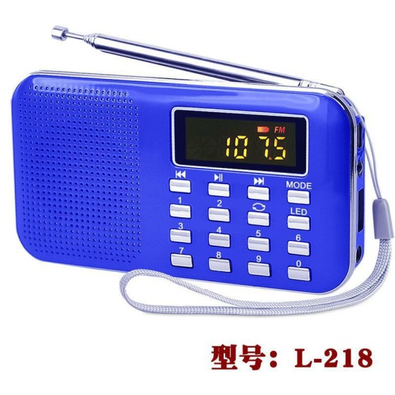 快乐相伴插卡音箱L218超薄款迷你音响便携式插卡老人收音机MP3