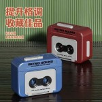 磁带黑粉色录音机钥匙扣迷你复古收音机会唱歌的音乐盒挂件可录音