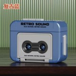 磁带黑粉色录音机钥匙扣迷你复古收音机会唱歌的音乐盒挂件可录音