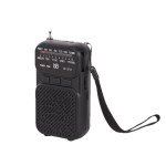 新款W-213收音机双供电FM/AM指针收音机口袋便携背扣带手电收音机 (含认证）
