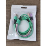 液态硅胶一拖三充电线批发usb线适用华为苹果typec安卓快充数据线