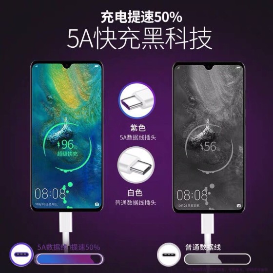 真5A/6A超级快充数据线适用华为安卓苹果充电线3米pd闪充线批发