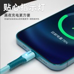 适用苹果快充数据线13 XR 11 xs液态硅胶带灯12充电线8plus 6s 7