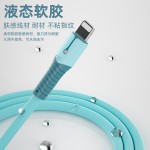 适用苹果快充数据线13 XR 11 xs液态硅胶带灯12充电线8plus 6s 7