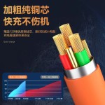 锌合金一拖三数据线适用安卓苹果华为TYPE-C超级快充三合一充电线