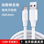 typec数据线适用苹果充电线安卓快充线120w加粗手机线6A神龙线