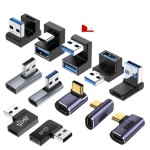 USB转接头Typec公对母转公母90度直角L形U型立式弯头电脑4雷电3
