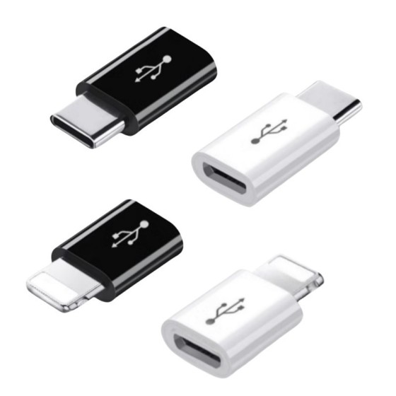 手机转接头otg充电数据micro母转type c lightning转换头适用华为