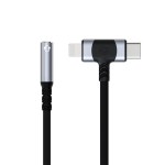二合一耳机转接头适用安卓type-c苹果lightning转3.5mm音频转接线