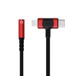 二合一耳机转接头适用安卓type-c苹果lightning转3.5mm音频转接线