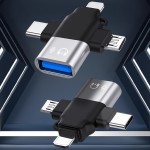 手机u盘转接头三合一micro typec lightning转usb3.0转换适用苹果