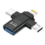 手机u盘转接头三合一micro typec lightning转usb3.0转换适用苹果