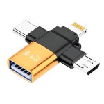 手机u盘转接头三合一micro typec lightning转usb3.0转换适用苹果