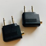 航空耳机转换插头 3.5MM音频接口飞机头镀金镍转接头 双3.5公母座