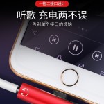 适用苹果耳机转接头二合一lightning3.5mm线控音频转接器挂钩兼容