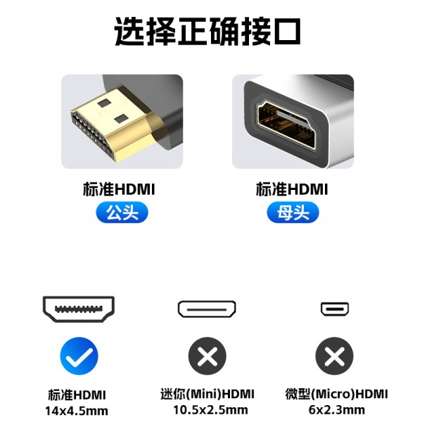 HDMI系列转接头8k高清视频连接机顶盒电脑显示器投影仪hdmi转接头