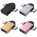 二合一otg转换器手机u盘读卡器转接器usb3.0转type-c+安卓转接头