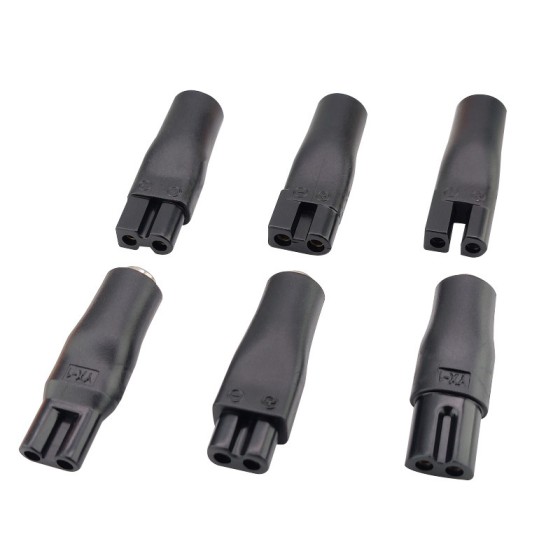 USB5521母座转双孔转接头理发器剃须刀八字6种接口充电转换器套装