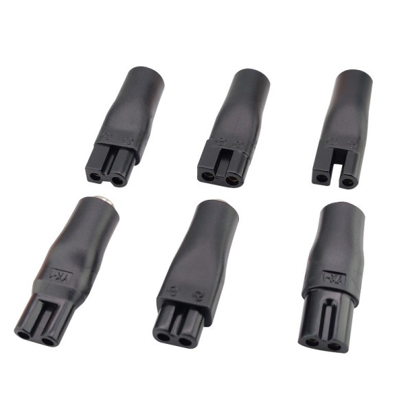 USB5521母座转双孔转接头理发器剃须刀八字6种接口充电转换器套装