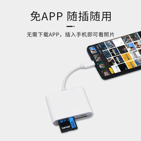 多功能手机CF读卡器适用苹果华为typec相机sd卡tf三合一转接头