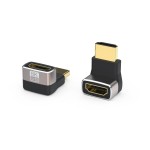 高清铝壳款8K60HZ·HDTV高清转接头 直通头AF-AM 上弯下弯 2 .1版