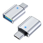 otg转接头 type-cUSB3.0手机盘读卡器带灯光头车载充电转接头