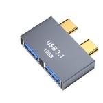 type-c转USB一分二笔记本扩展坞二合一转接头60w快充充电转接头