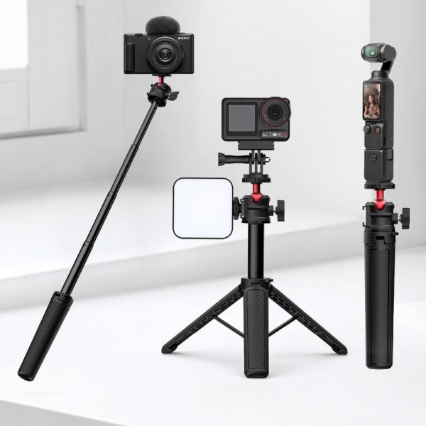 跨境适用大疆Pocket3手持自拍杆三脚架gopro运动相机稳定器延长杆