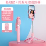 跨境B12抖音遥控器自拍杆双灯一体式三脚架桌面落地手机架可伸缩