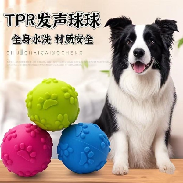 狗狗发声玩具磨牙耐咬狗玩具球解压训练狗狗互动训犬TPR宠物玩具