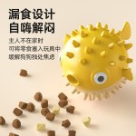 新款宠物用品狗狗玩具发声磨牙蹦蹦鱼TPR漏食球互动内含铃铛玩具